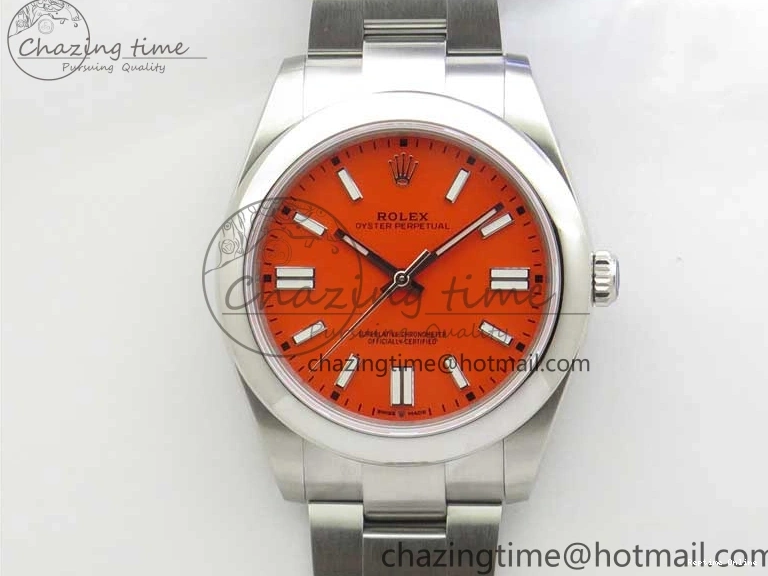 1226 Casual Oyster Perpetual 41mm 124300 EWF Best Edition Red Dial on SS Bracelet A 2856